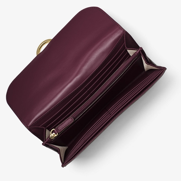 Michael Kors Quincy Large Leather Plum Wallet - Picture 7 of 11